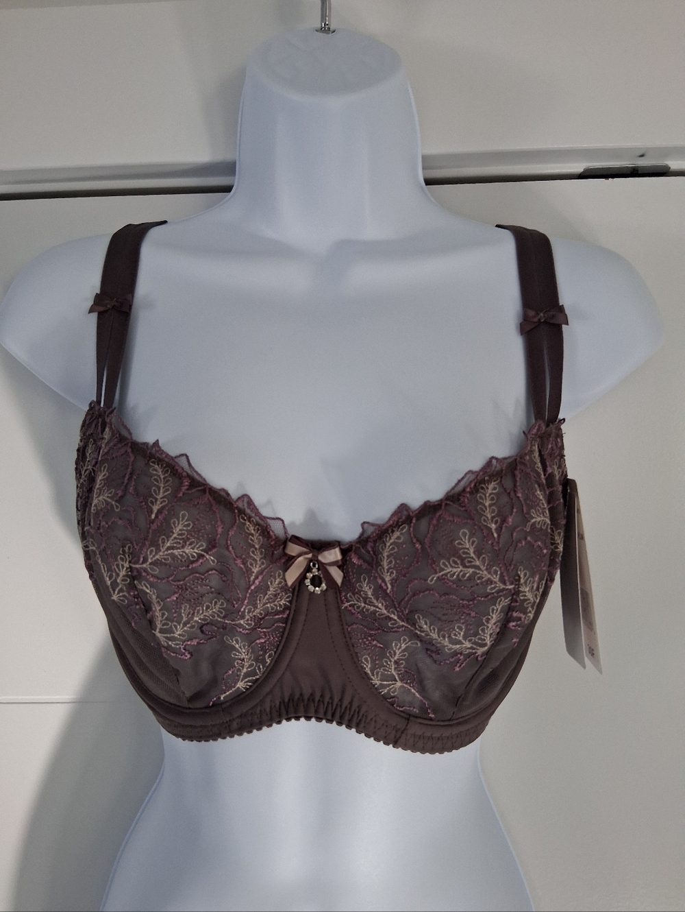 NWT Fit Fully Yours Lingerie/ Bridget Underwire Bra in Deep Mauve Plum/ Size 30F - Picture 3 of 13